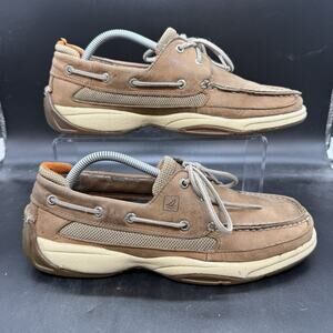 Sperry Mens Size 9.5M Brown boat shoe 0777071 slip on casual comfort